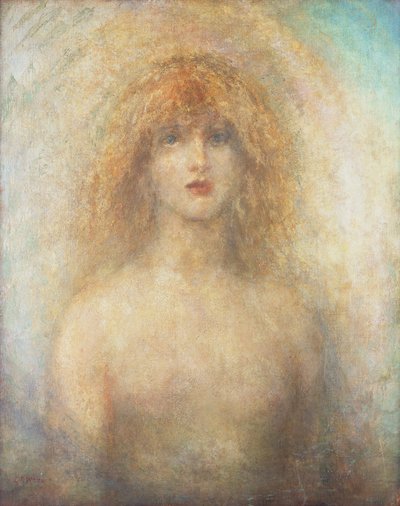 Uldra, The Scandinavian Spirit of the Rainbow in the Waterfall by George Frederick Watts